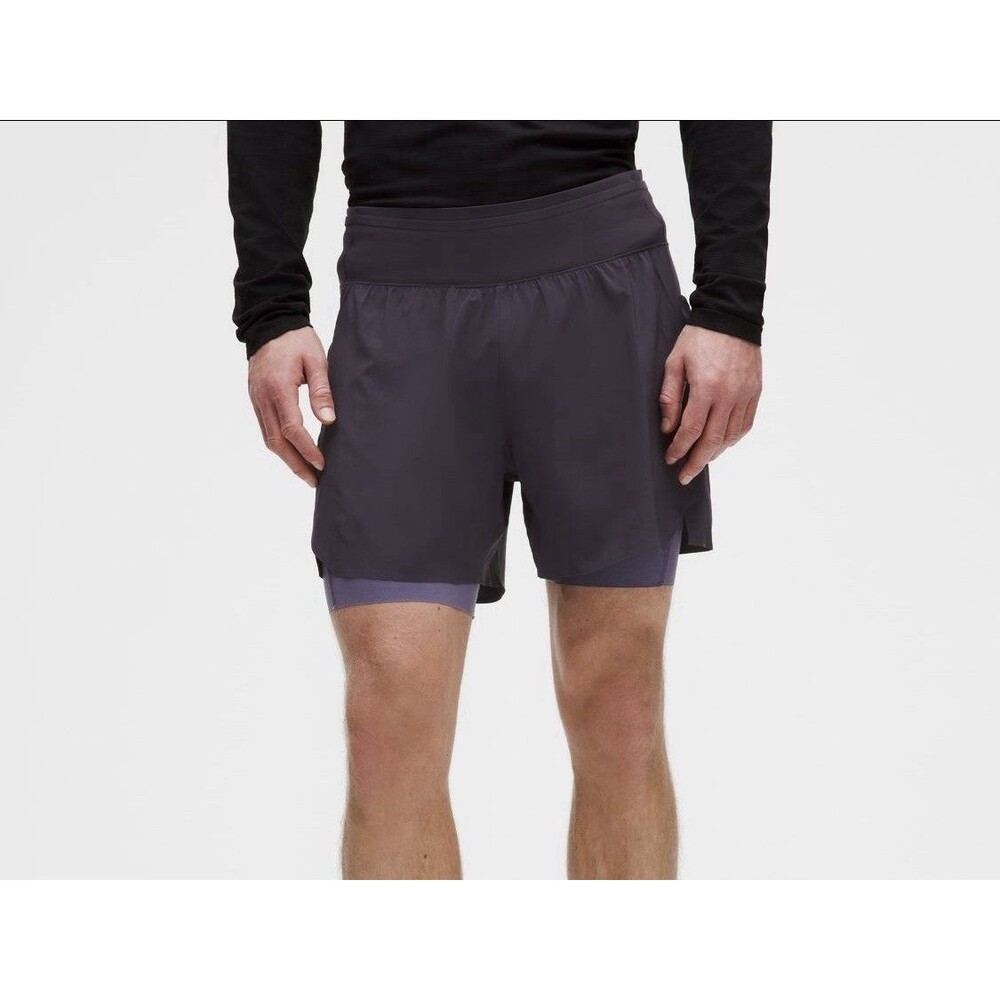 Lululemon Men’s Fast Free Multi-Pockets Run Short 5" ARPR Dark Purple XL New $98